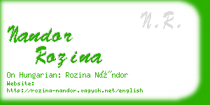 nandor rozina business card